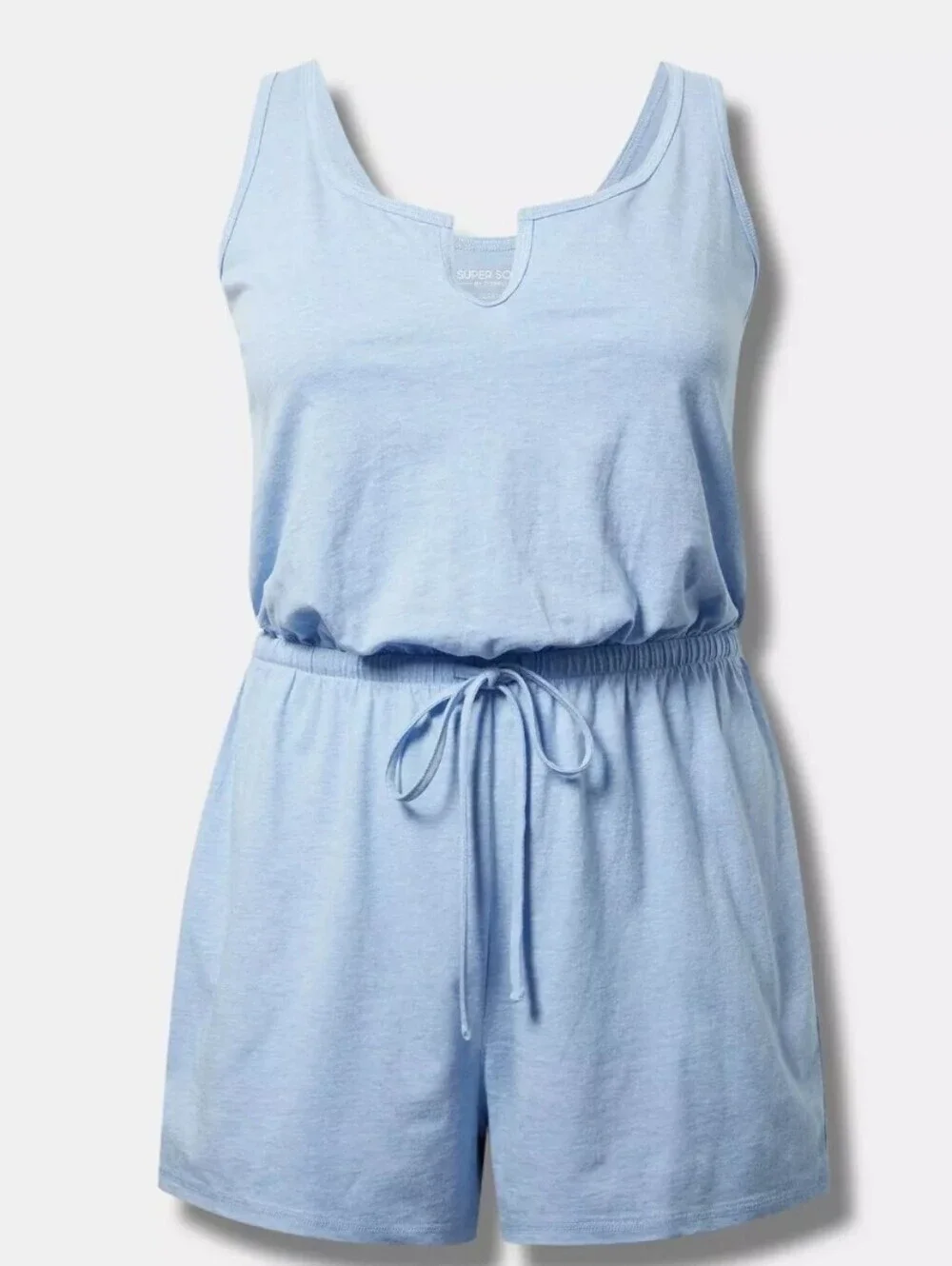 torrid Light Blue Sleeveless Cotton-Modal Lounge Romper